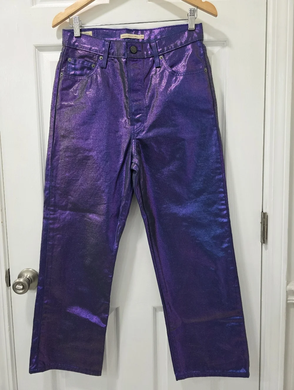 LEVI'S® Ribcage Straight Ankle Jeans  Purple Size 29 - Picture 4 of 15